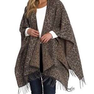 By Woolrich. Leopard Brushed Blanket wrap.